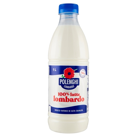Polenghi Lombardo 100% latte lombardo Fresco Intero di Alta Qualità 1 Litro